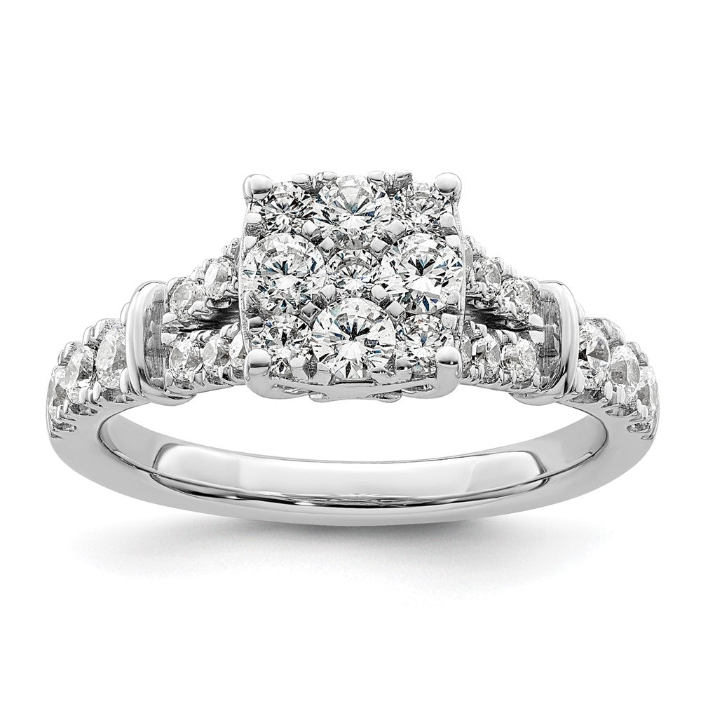 14K White Gold Lab Grown Diamond VS/SI FGH Cluster Ring