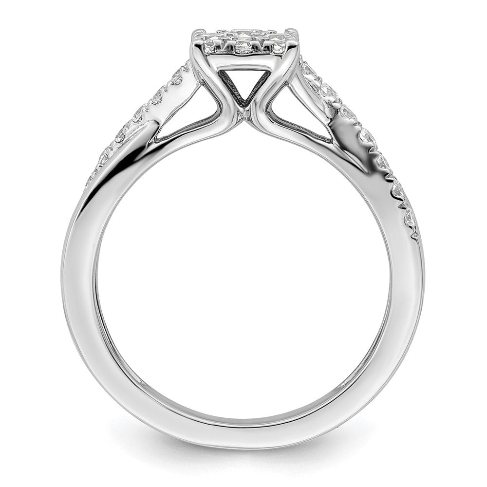 14K White Gold Lab Grown Diamond VS/SI FGH Cluster Ring