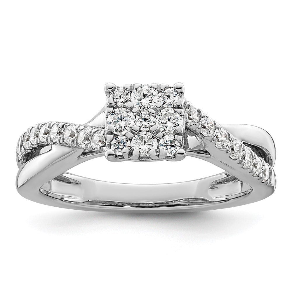 14K White Gold Lab Grown Diamond VS/SI FGH Cluster Ring