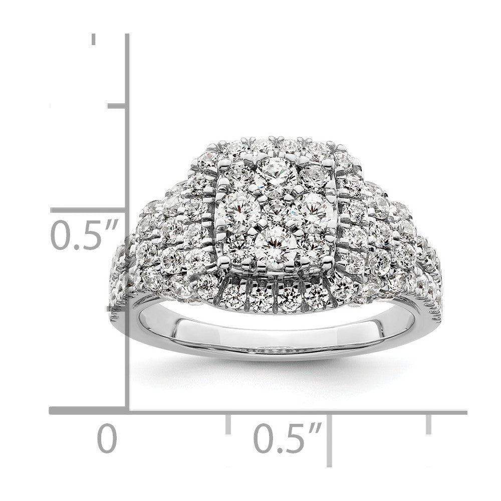 14K White Gold Lab Grown Diamond VS/SI FGH Cluster Ring