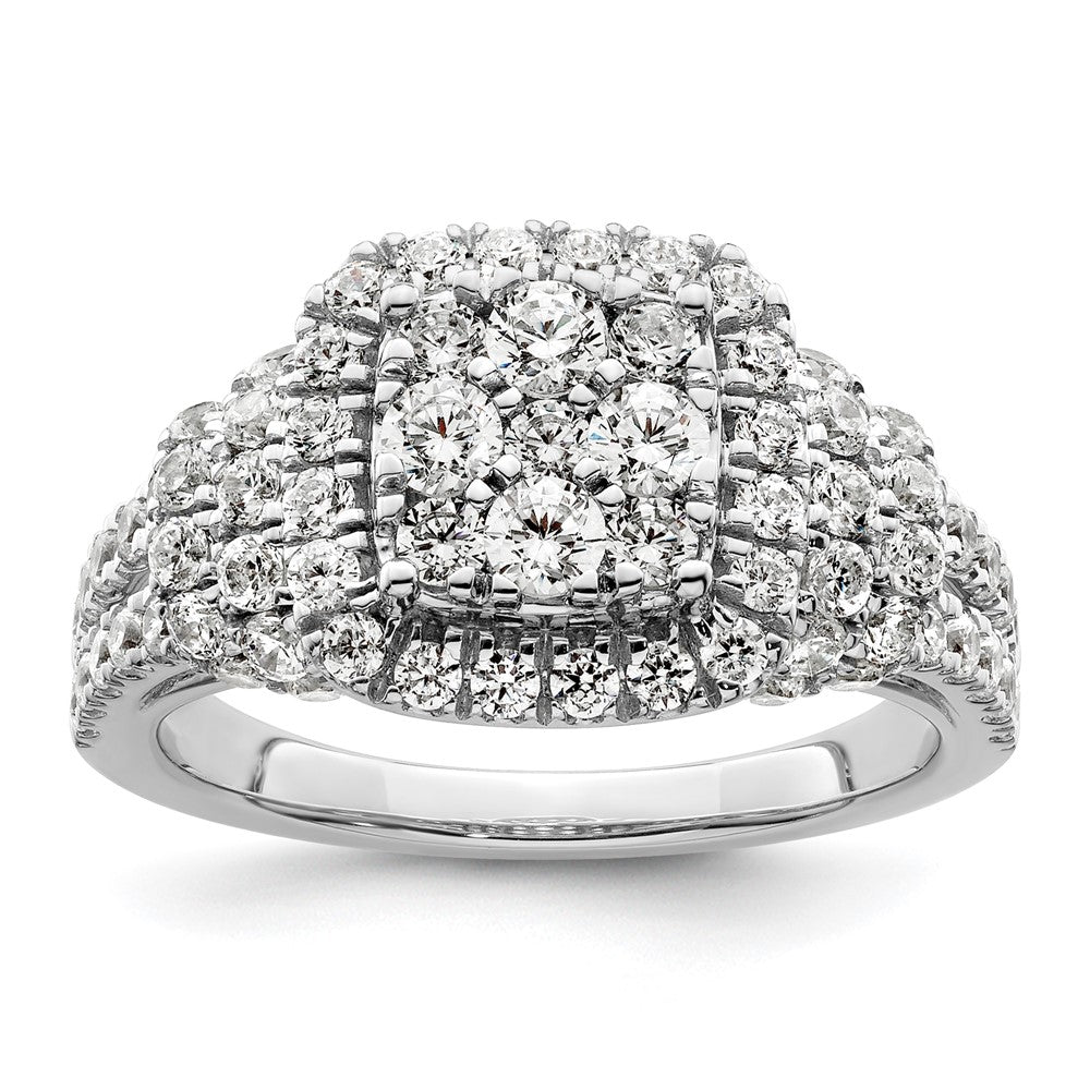 14K White Gold Lab Grown Diamond VS/SI FGH Cluster Ring