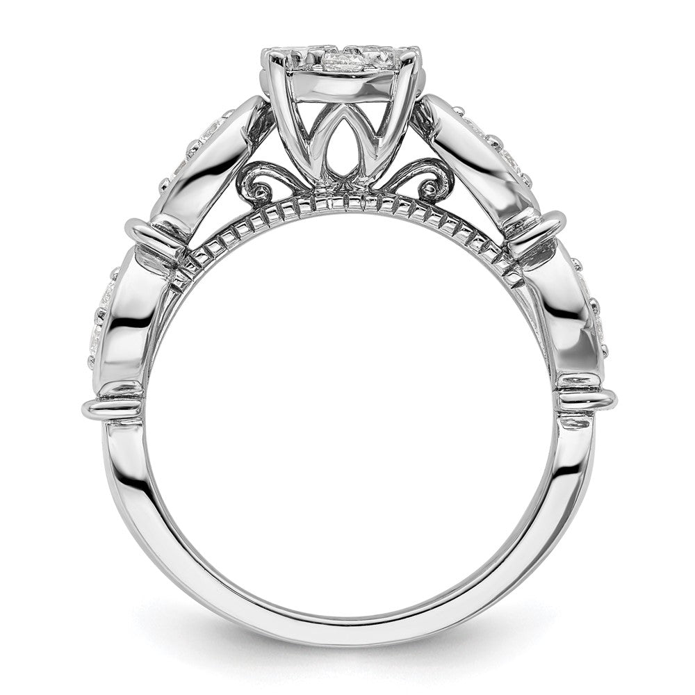 14K White Gold Lab Grown Diamond VS/SI FGH Cluster Ring