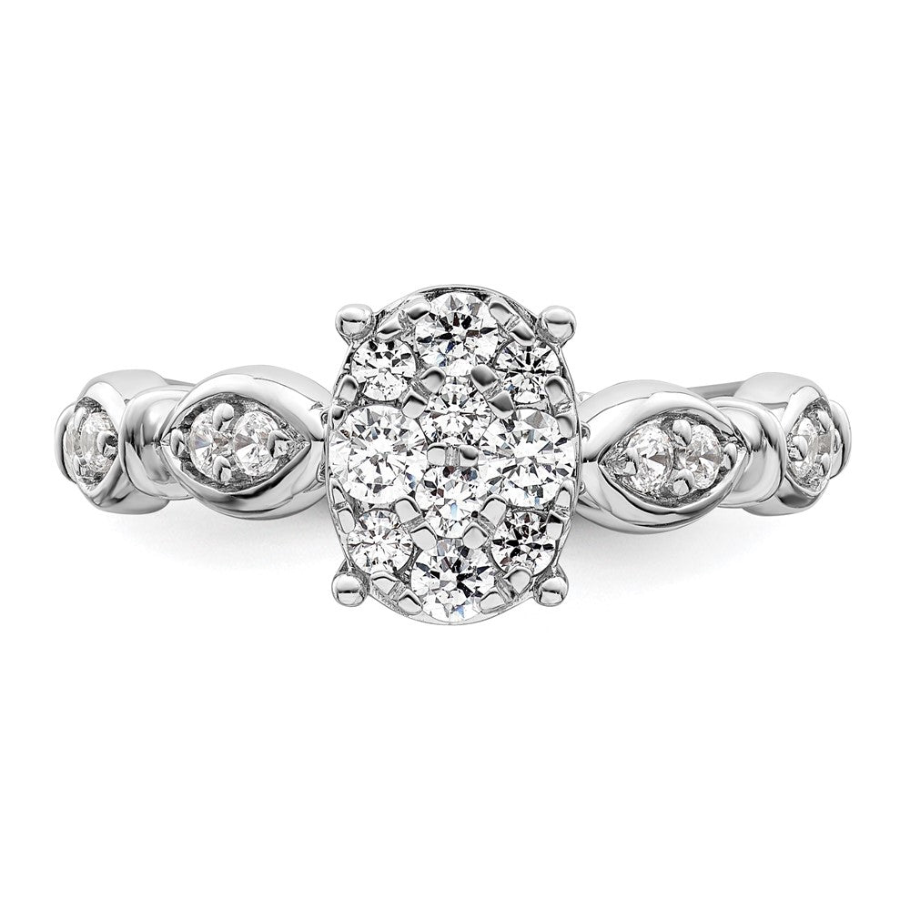 14K White Gold Lab Grown Diamond VS/SI FGH Cluster Ring