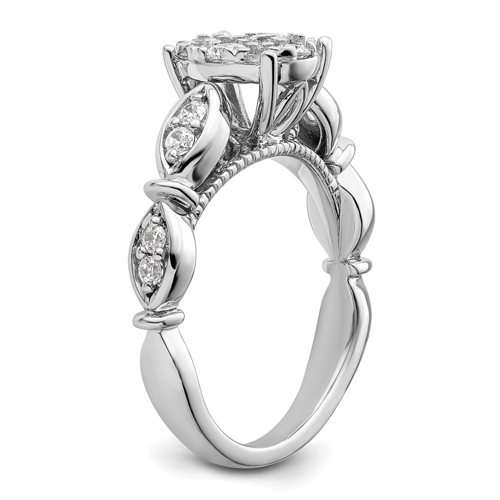 14K White Gold Lab Grown Diamond VS/SI FGH Cluster Ring