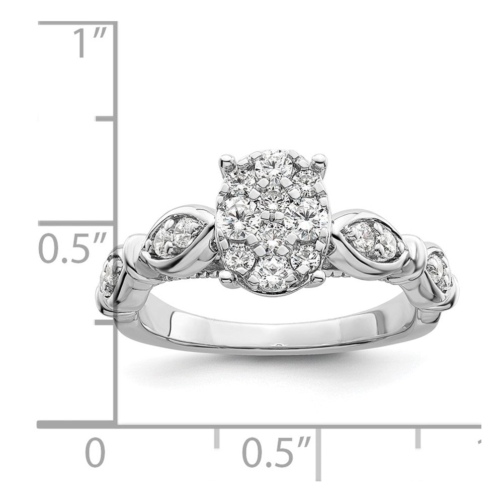 14K White Gold Lab Grown Diamond VS/SI FGH Cluster Ring