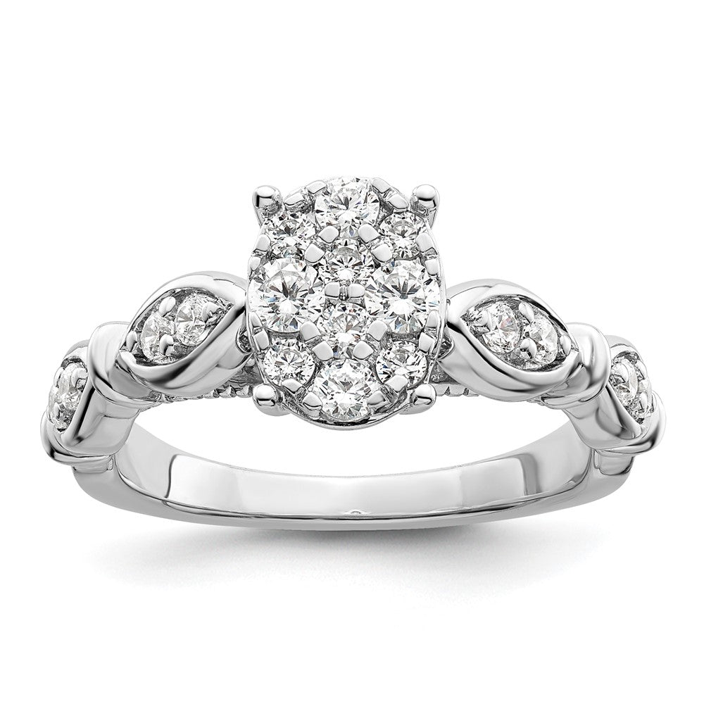 14K White Gold Lab Grown Diamond VS/SI FGH Cluster Ring