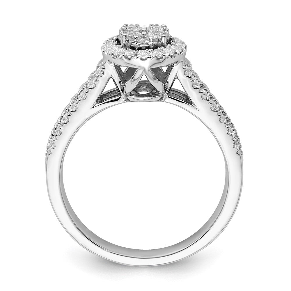 14K White Gold Lab Grown Diamond VS/SI FGH Cluster Ring