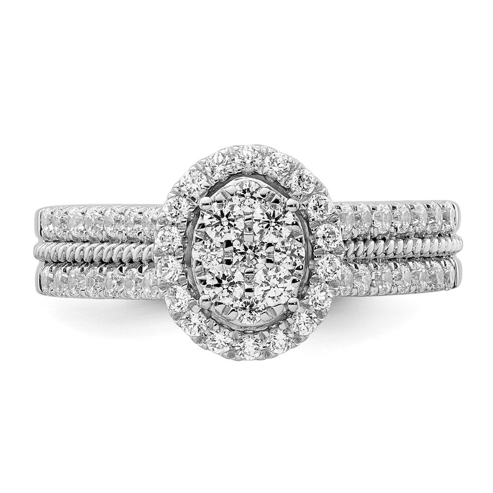 14K White Gold Lab Grown Diamond VS/SI FGH Cluster Ring