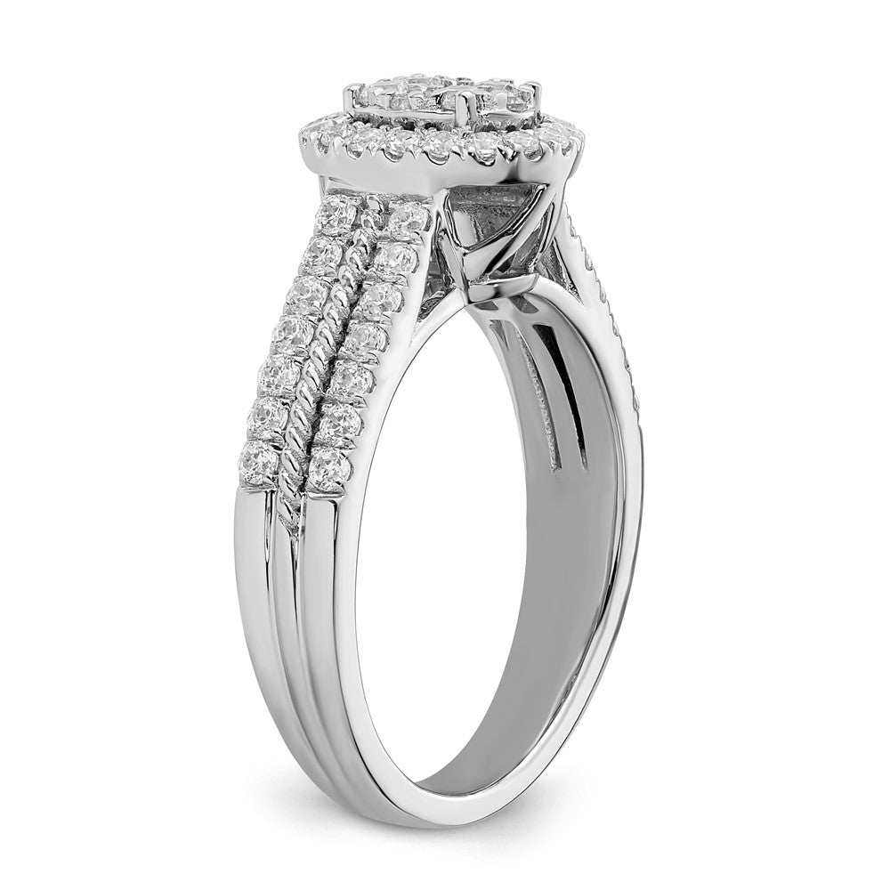 14K White Gold Lab Grown Diamond VS/SI FGH Cluster Ring