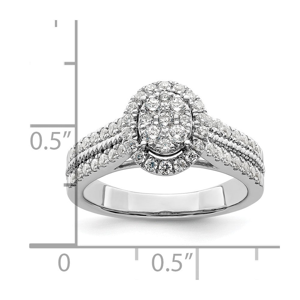 14K White Gold Lab Grown Diamond VS/SI FGH Cluster Ring