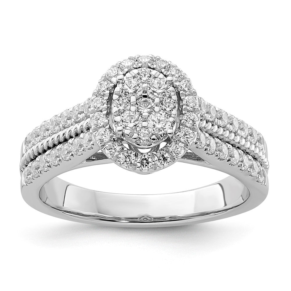 14K White Gold Lab Grown Diamond VS/SI FGH Cluster Ring