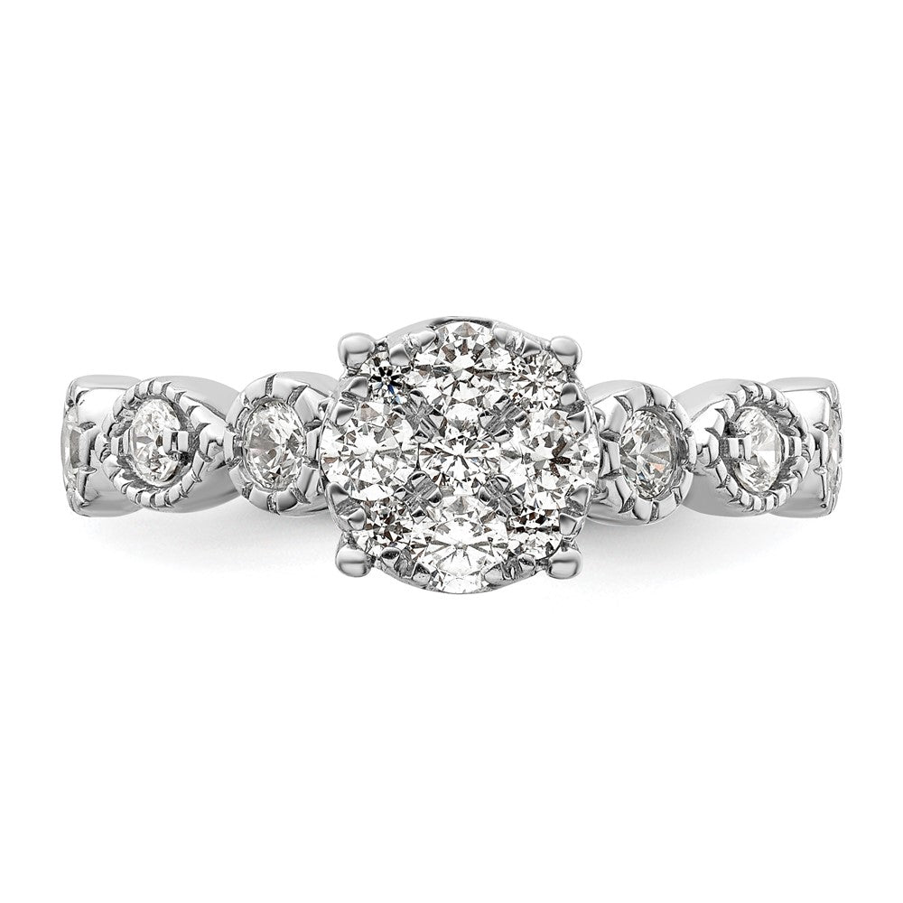 14K White Gold Lab Grown Diamond VS/SI FGH Cluster Ring