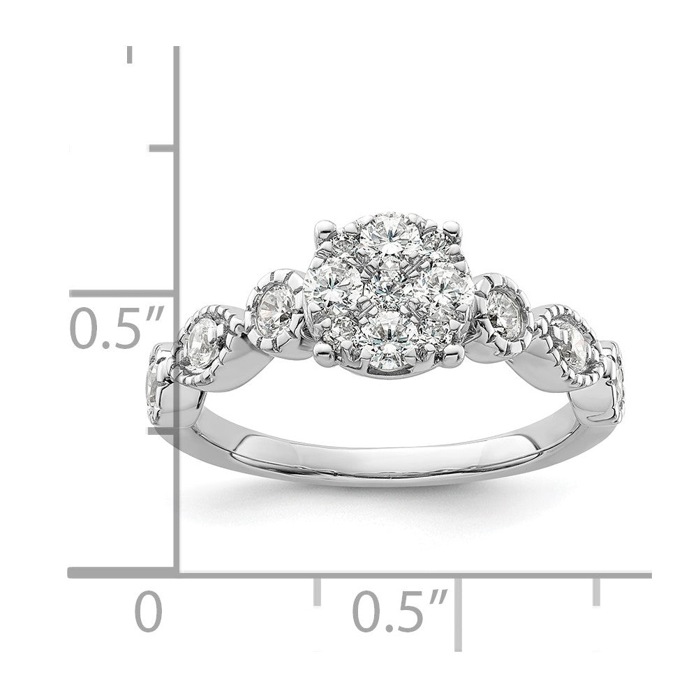 14K White Gold Lab Grown Diamond VS/SI FGH Cluster Ring