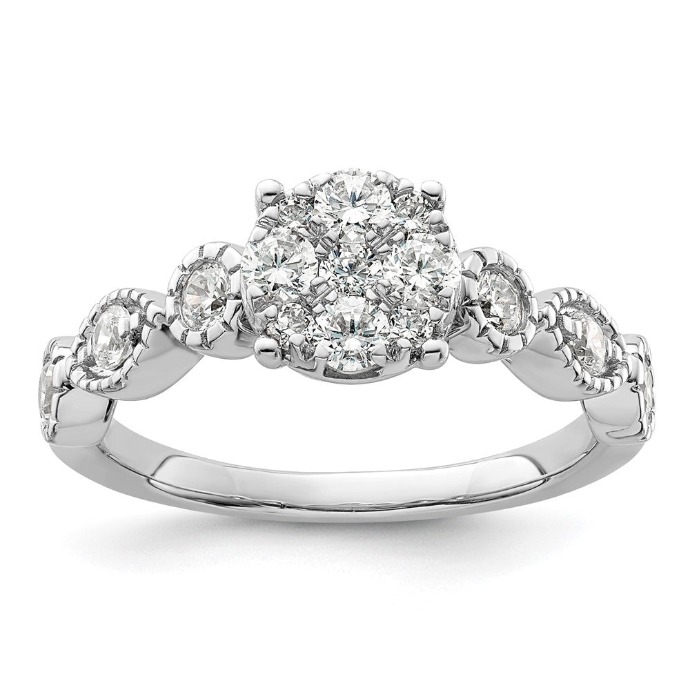 14K White Gold Lab Grown Diamond VS/SI FGH Cluster Ring