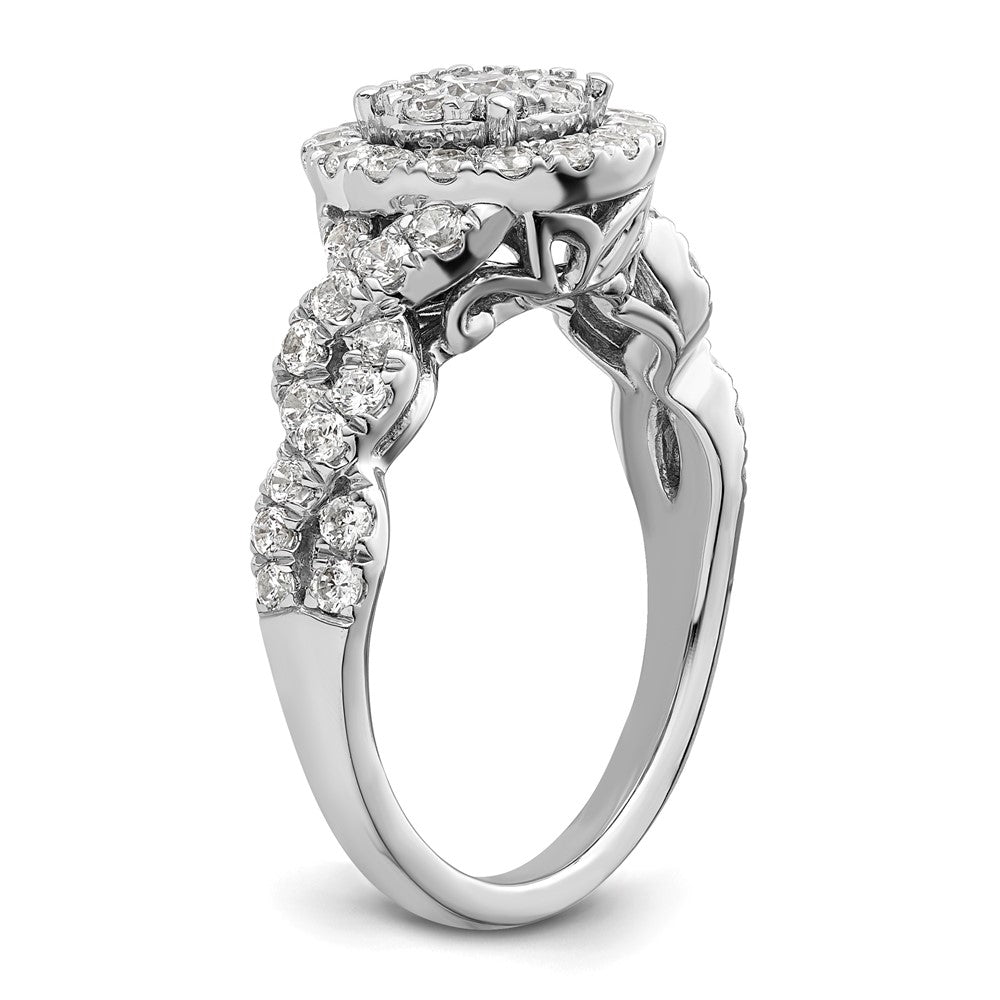 14K White Gold Lab Grown Diamond VS/SI FGH Cluster Ring