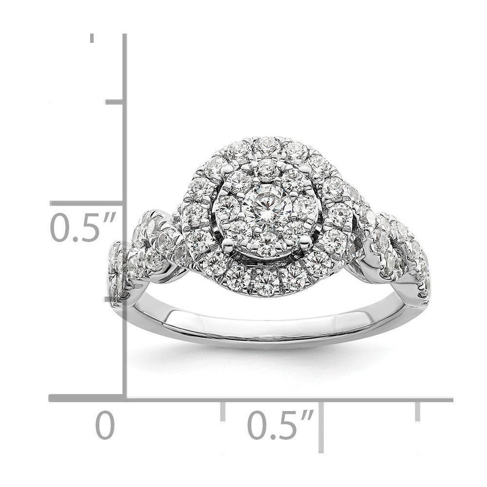 14K White Gold Lab Grown Diamond VS/SI FGH Cluster Ring