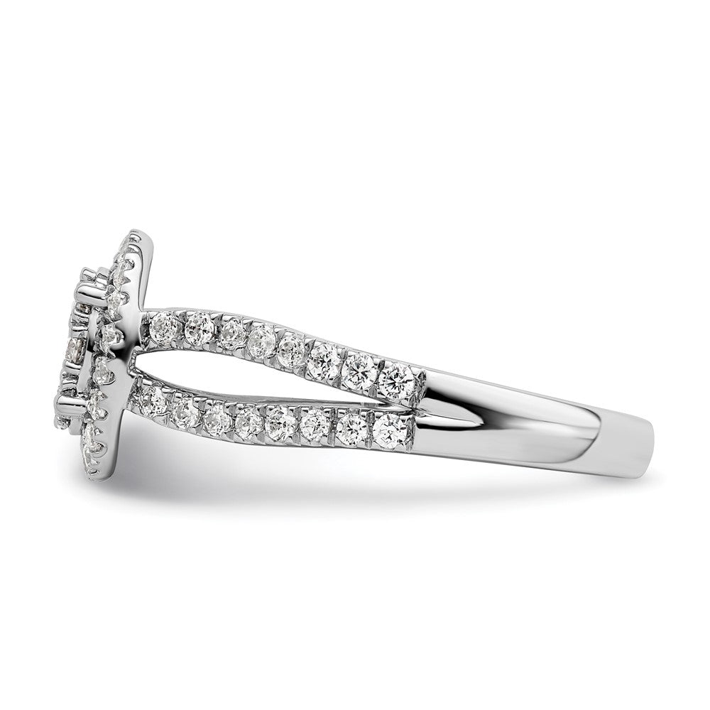 14K White Gold Lab Grown Diamond VS/SI FGH Cluster Ring