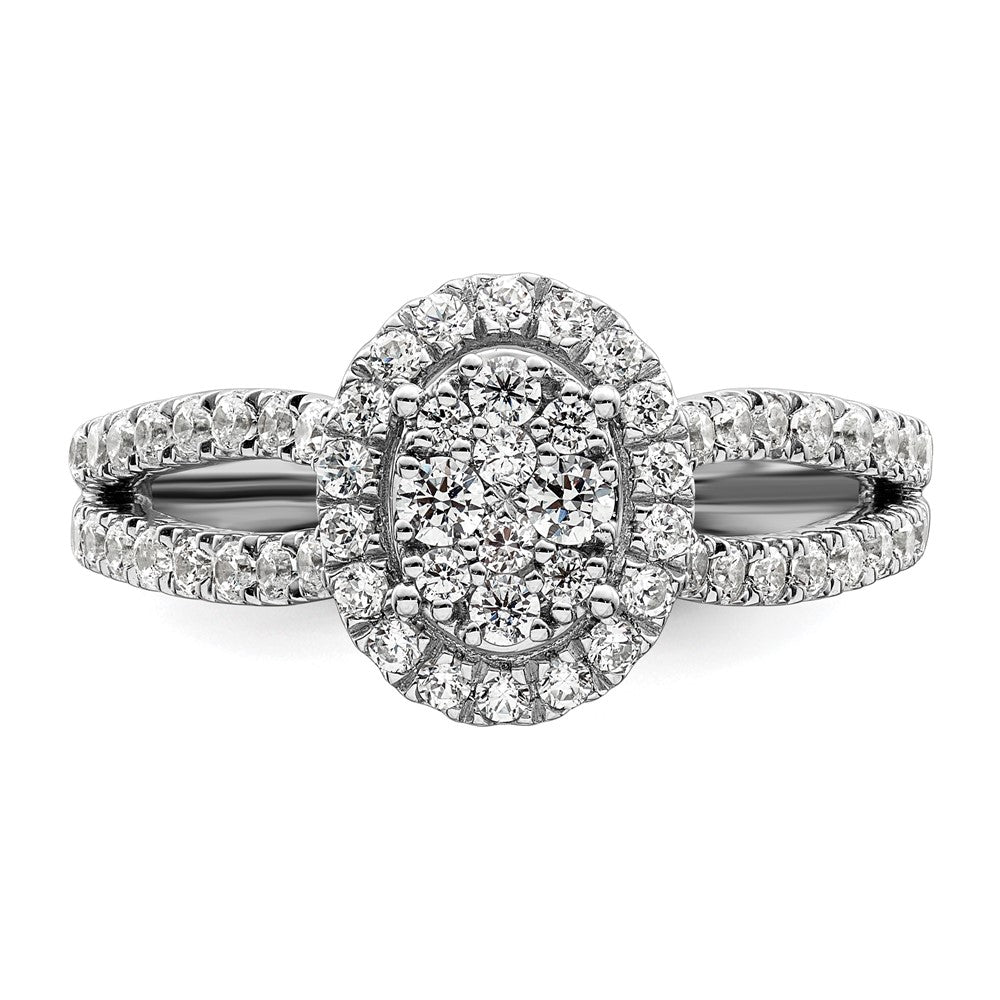 14K White Gold Lab Grown Diamond VS/SI FGH Cluster Ring