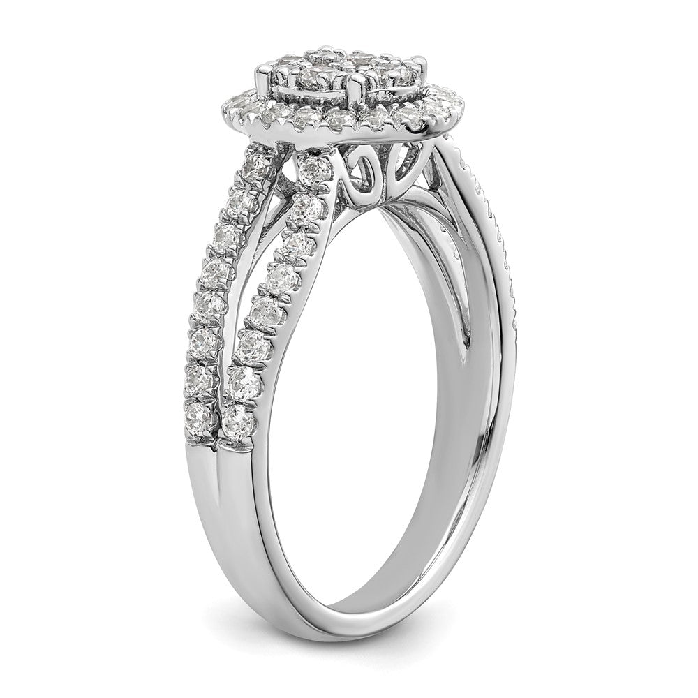 14K White Gold Lab Grown Diamond VS/SI FGH Cluster Ring