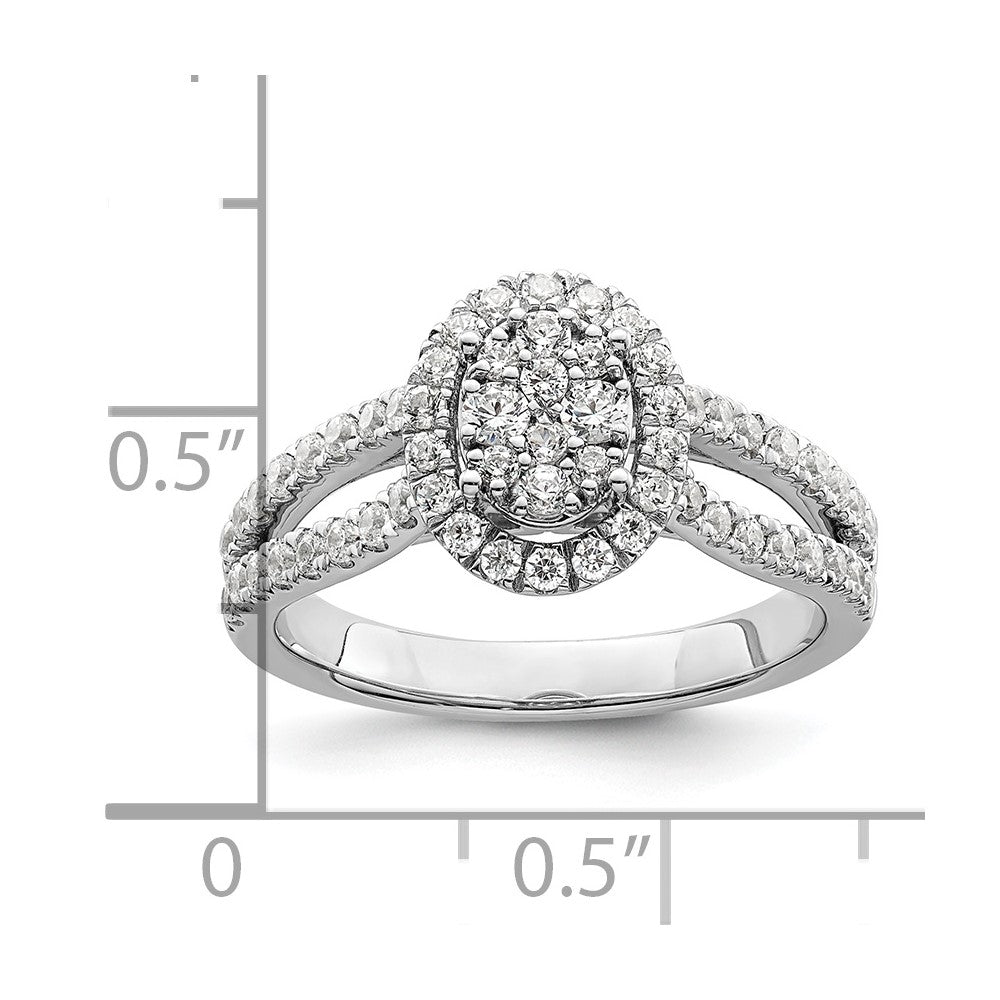 14K White Gold Lab Grown Diamond VS/SI FGH Cluster Ring