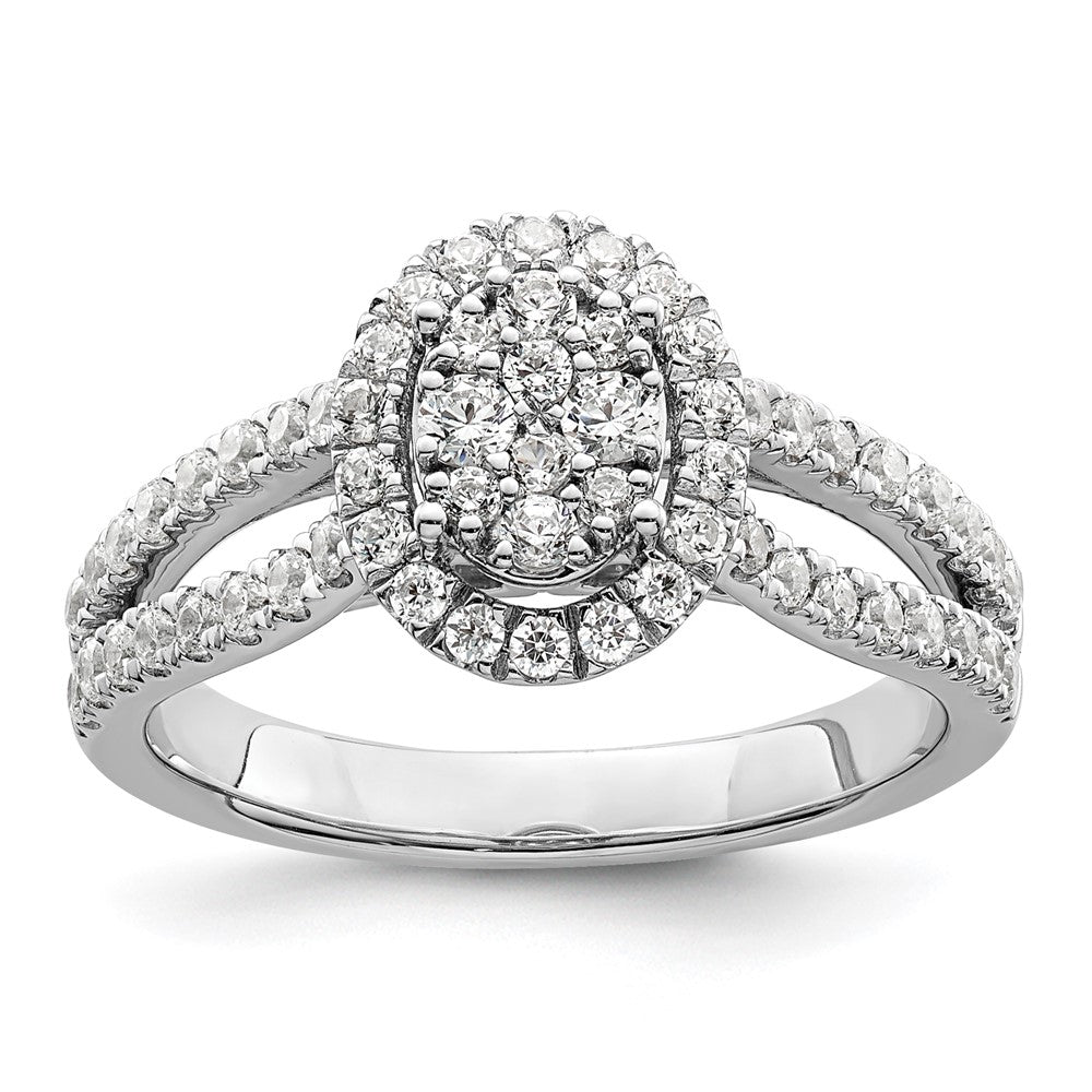 14K White Gold Lab Grown Diamond VS/SI FGH Cluster Ring