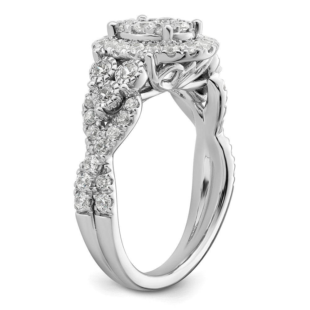 14K White Gold Lab Grown Diamond VS/SI FGH Cluster Ring