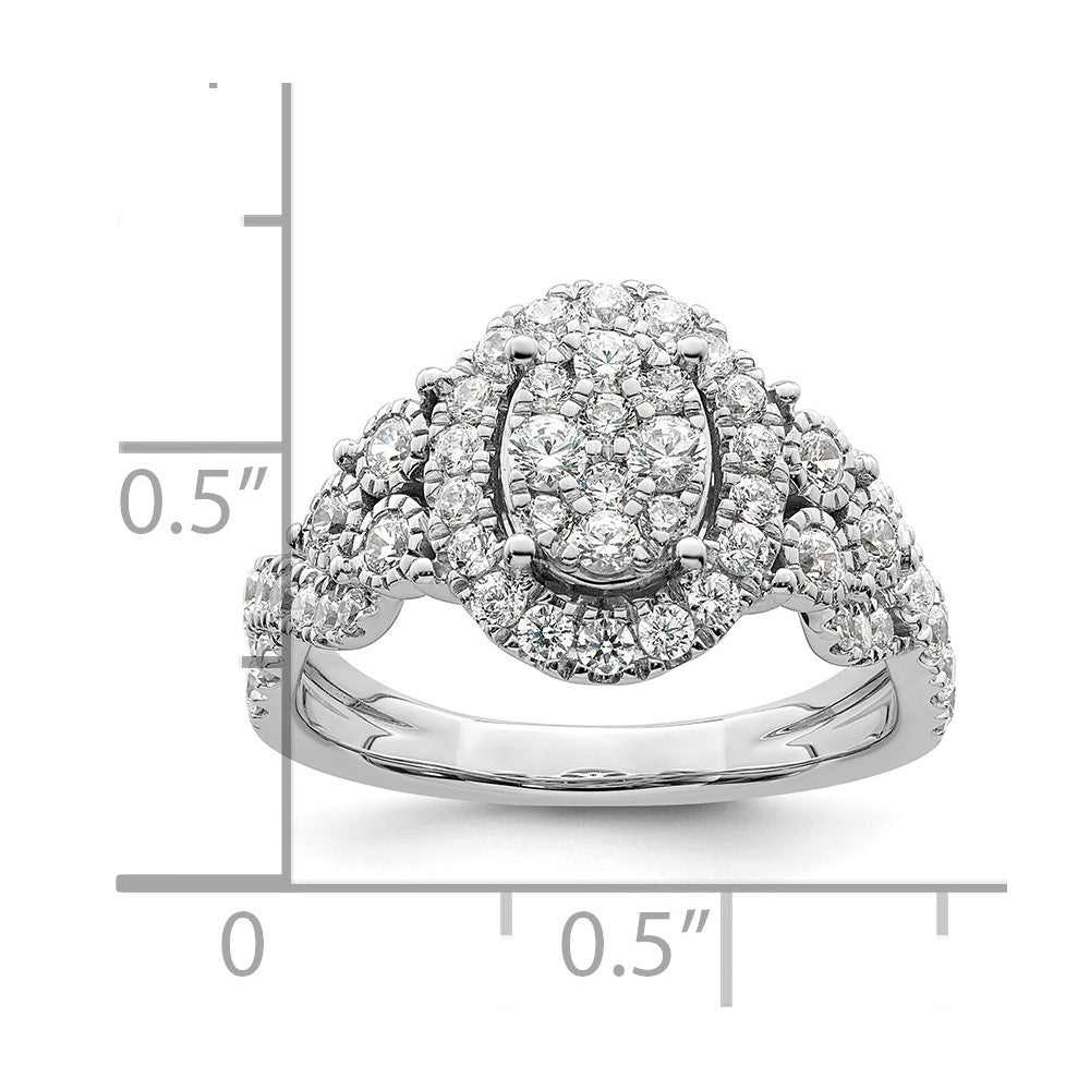 14K White Gold Lab Grown Diamond VS/SI FGH Cluster Ring