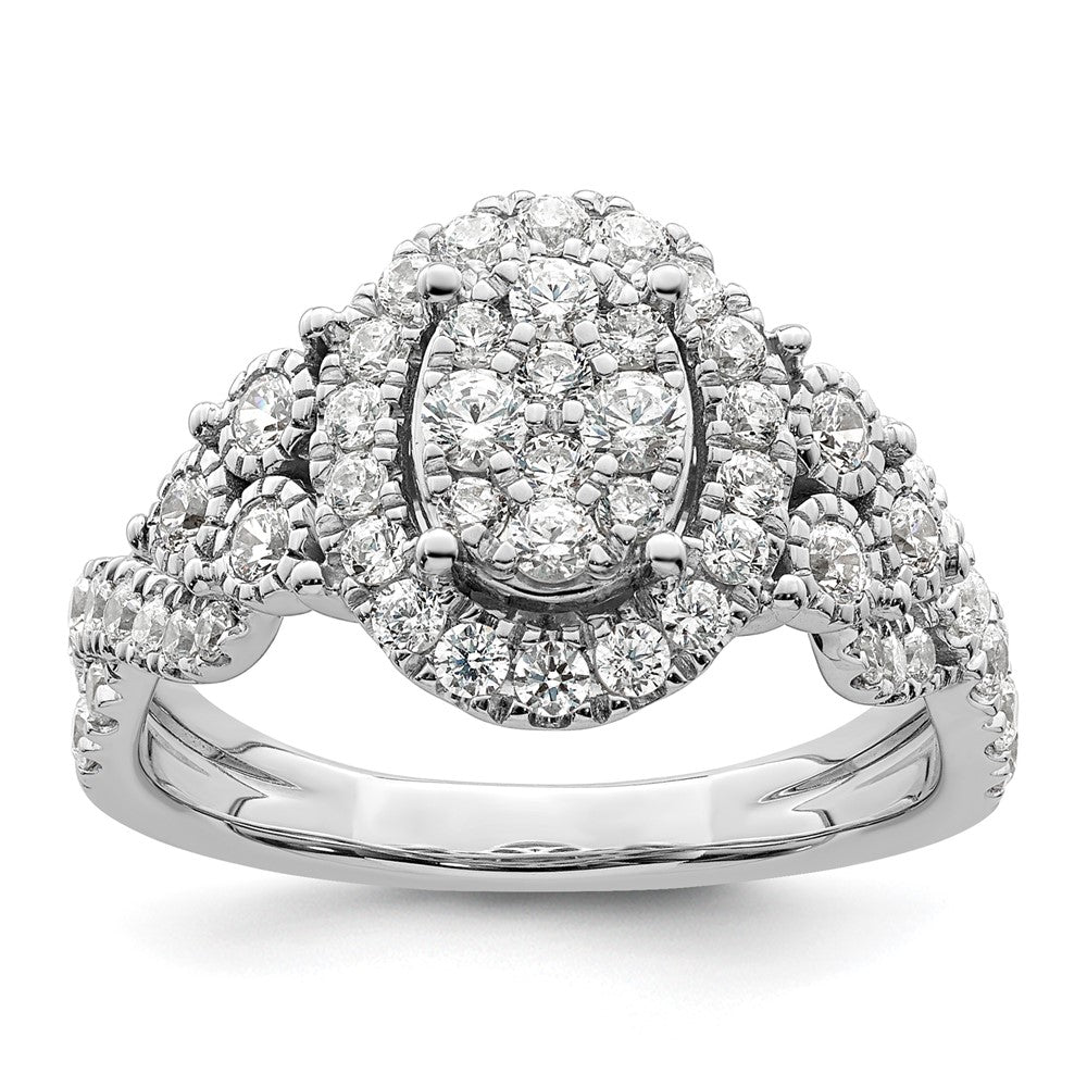 14K White Gold Lab Grown Diamond VS/SI FGH Cluster Ring