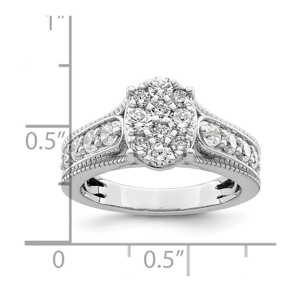 14K WhiteGold Lab Grown Diamond VS/SI FGH Cluster Ring