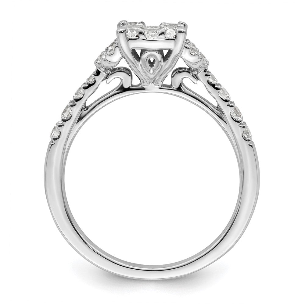 14K White Gold Lab Grown Diamond VS/SI FGH Cluster Ring