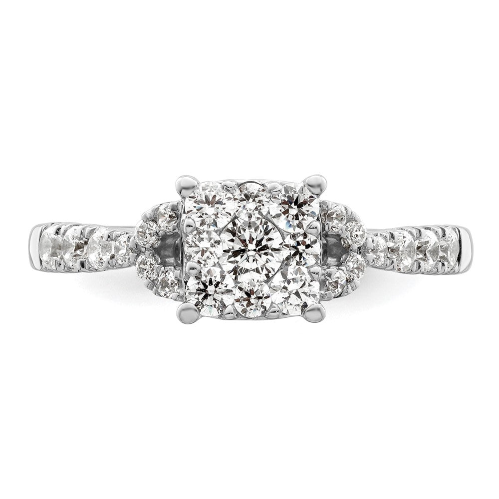 14K White Gold Lab Grown Diamond VS/SI FGH Cluster Ring