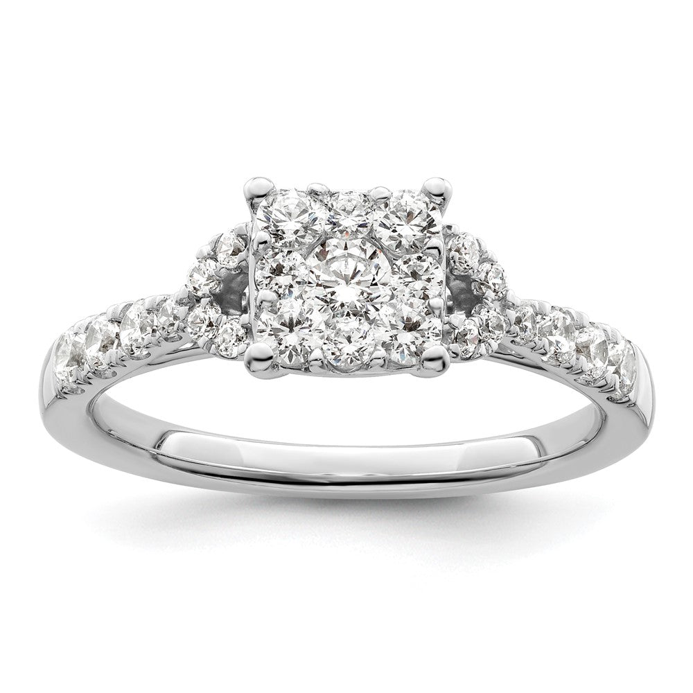 14K White Gold Lab Grown Diamond VS/SI FGH Cluster Ring