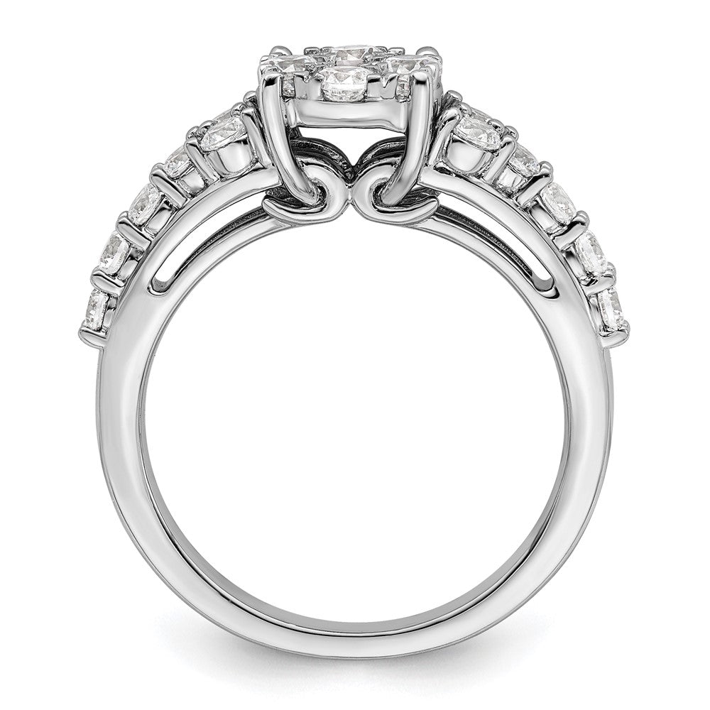 14K White Gold Lab Grown Diamond VS/SI FGH Cluster Ring