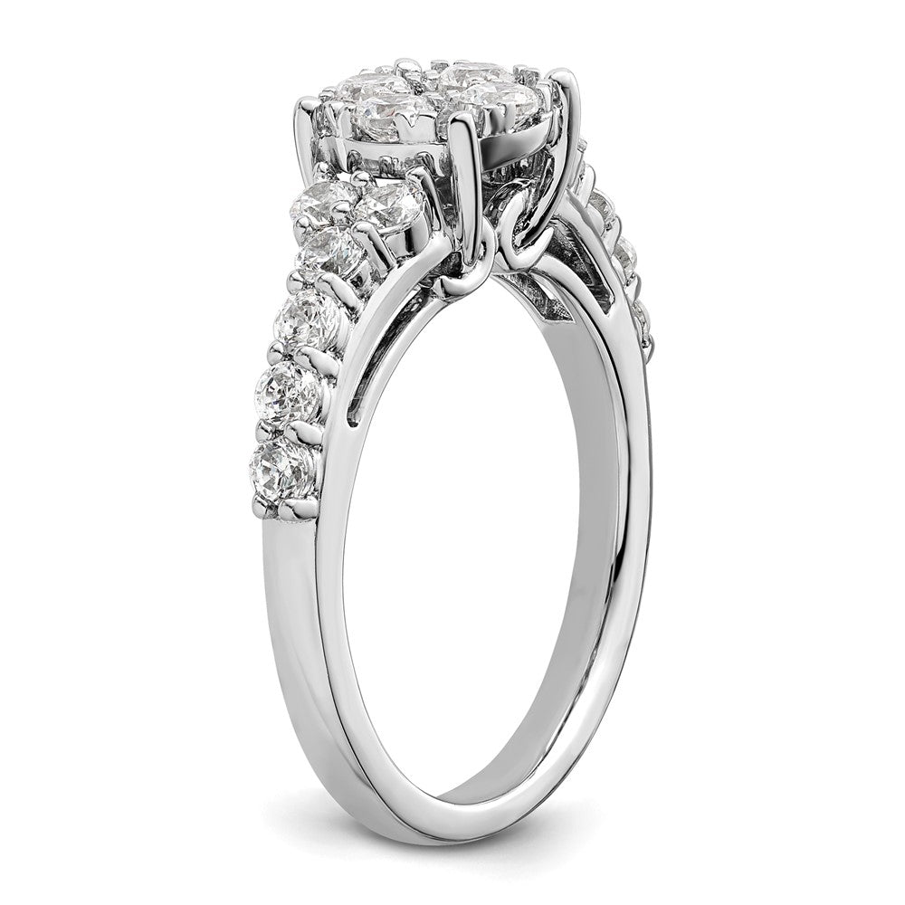 14K White Gold Lab Grown Diamond VS/SI FGH Cluster Ring