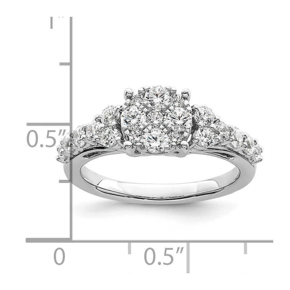 14K White Gold Lab Grown Diamond VS/SI FGH Cluster Ring