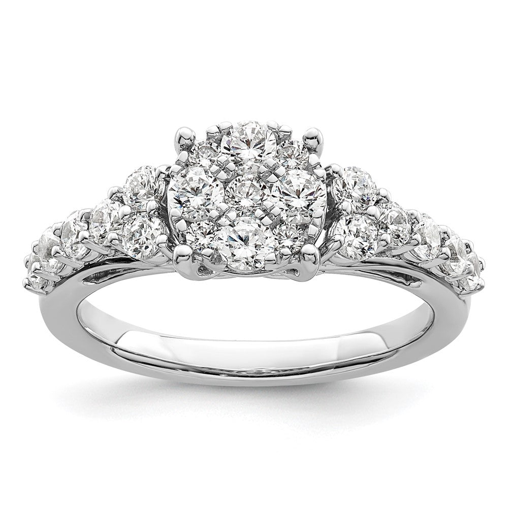 14K White Gold Lab Grown Diamond VS/SI FGH Cluster Ring