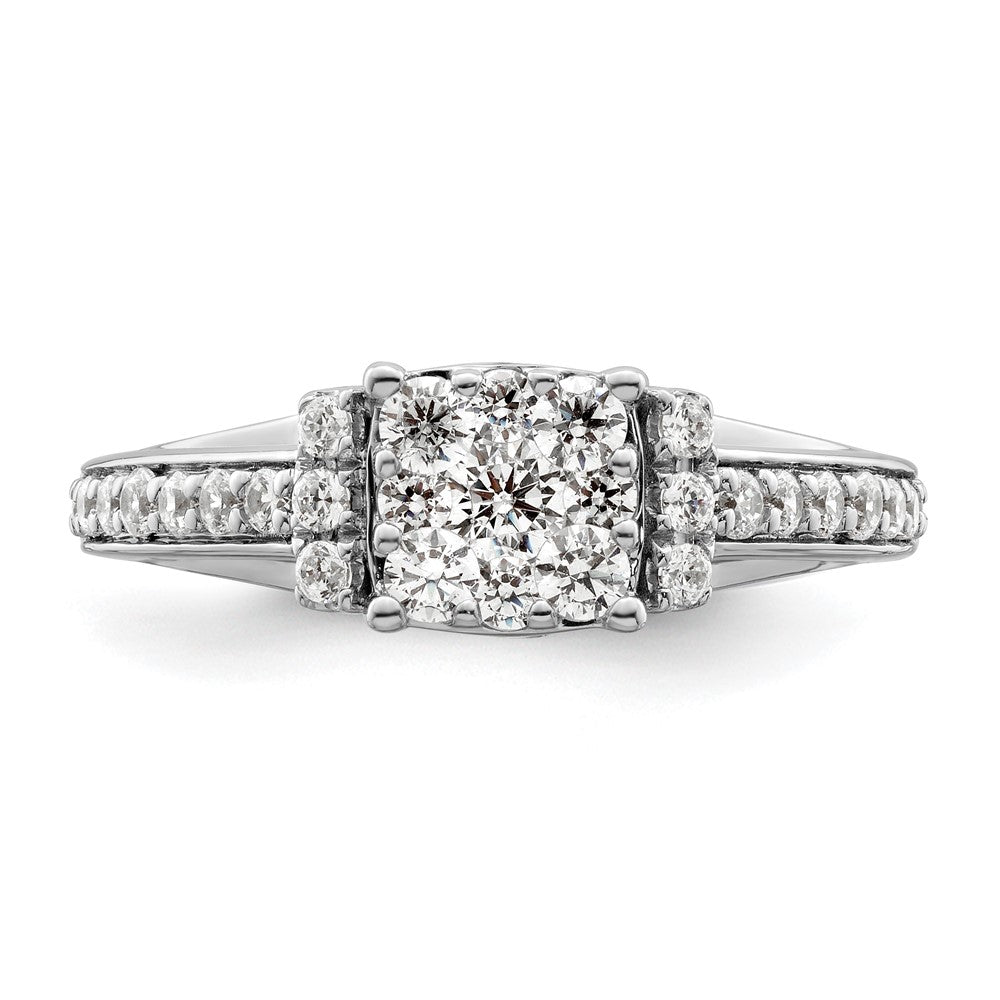 14K White Gold Lab Grown Diamond VS/SI FGH Cluster Ring