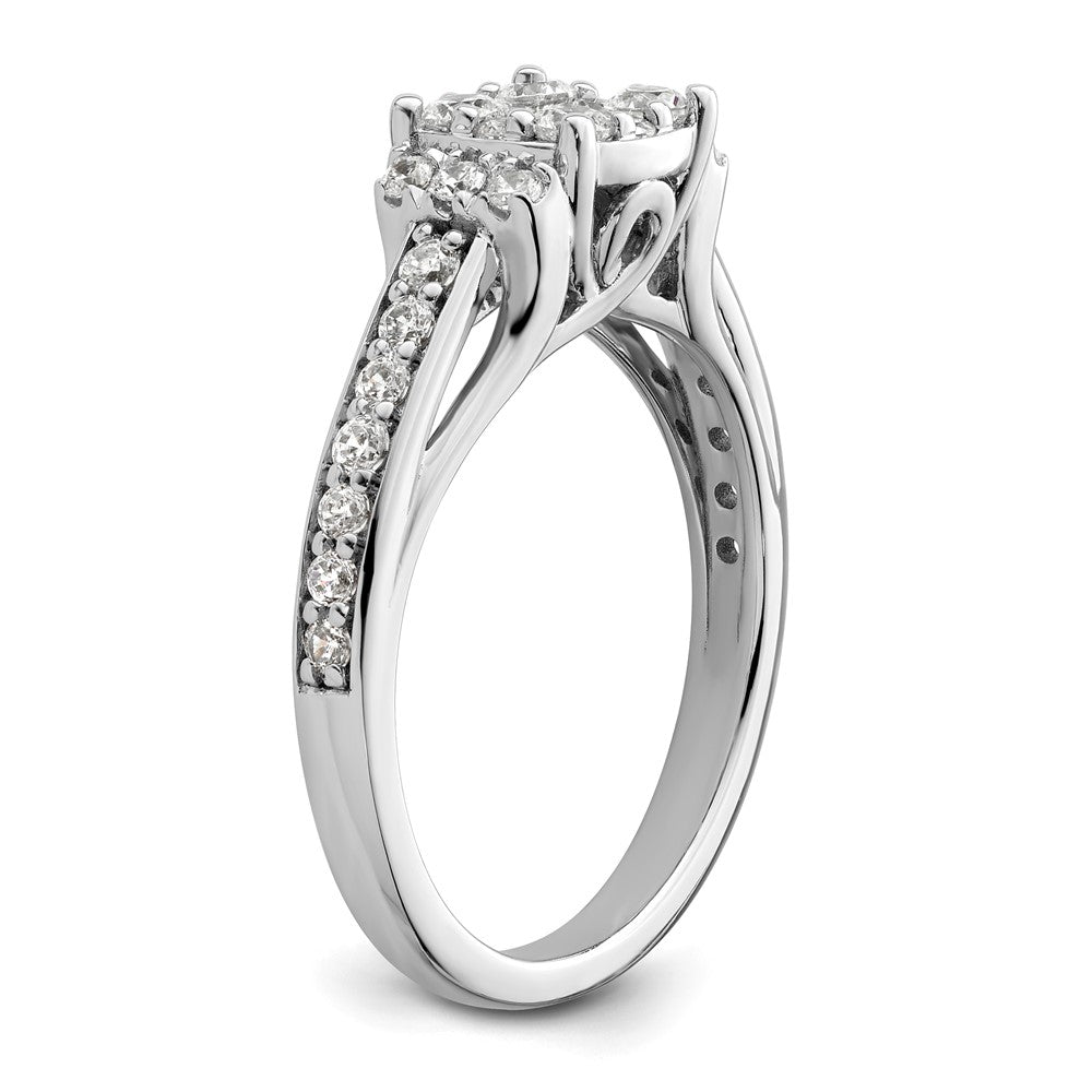 14K White Gold Lab Grown Diamond VS/SI FGH Cluster Ring