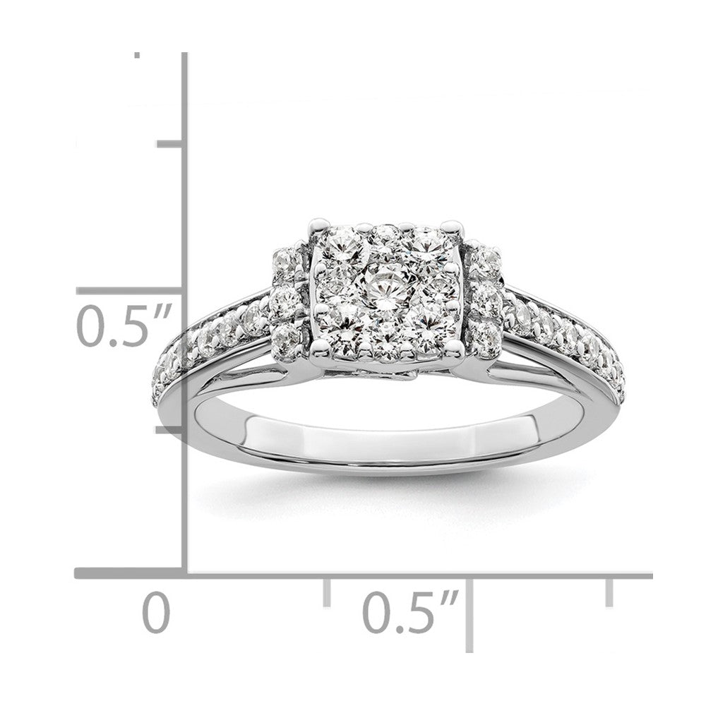 14K White Gold Lab Grown Diamond VS/SI FGH Cluster Ring