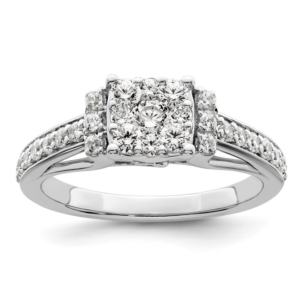 14K White Gold Lab Grown Diamond VS/SI FGH Cluster Ring