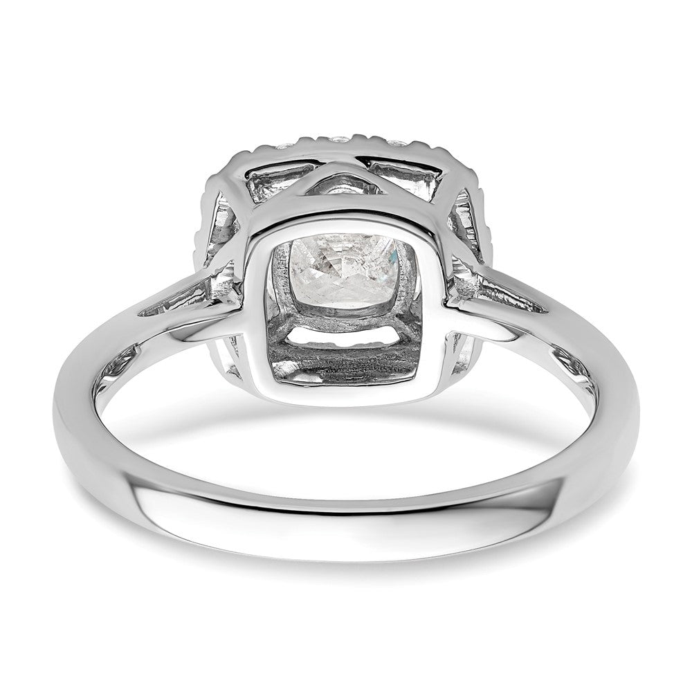 14K White Gold Lab Grown VS/SI FGH Dia and White Sapphire Halo Ring