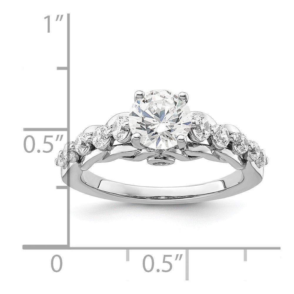 14K White Gold Lab Grown Diamond VS/SI FGH Semi-mount Engagement Rin