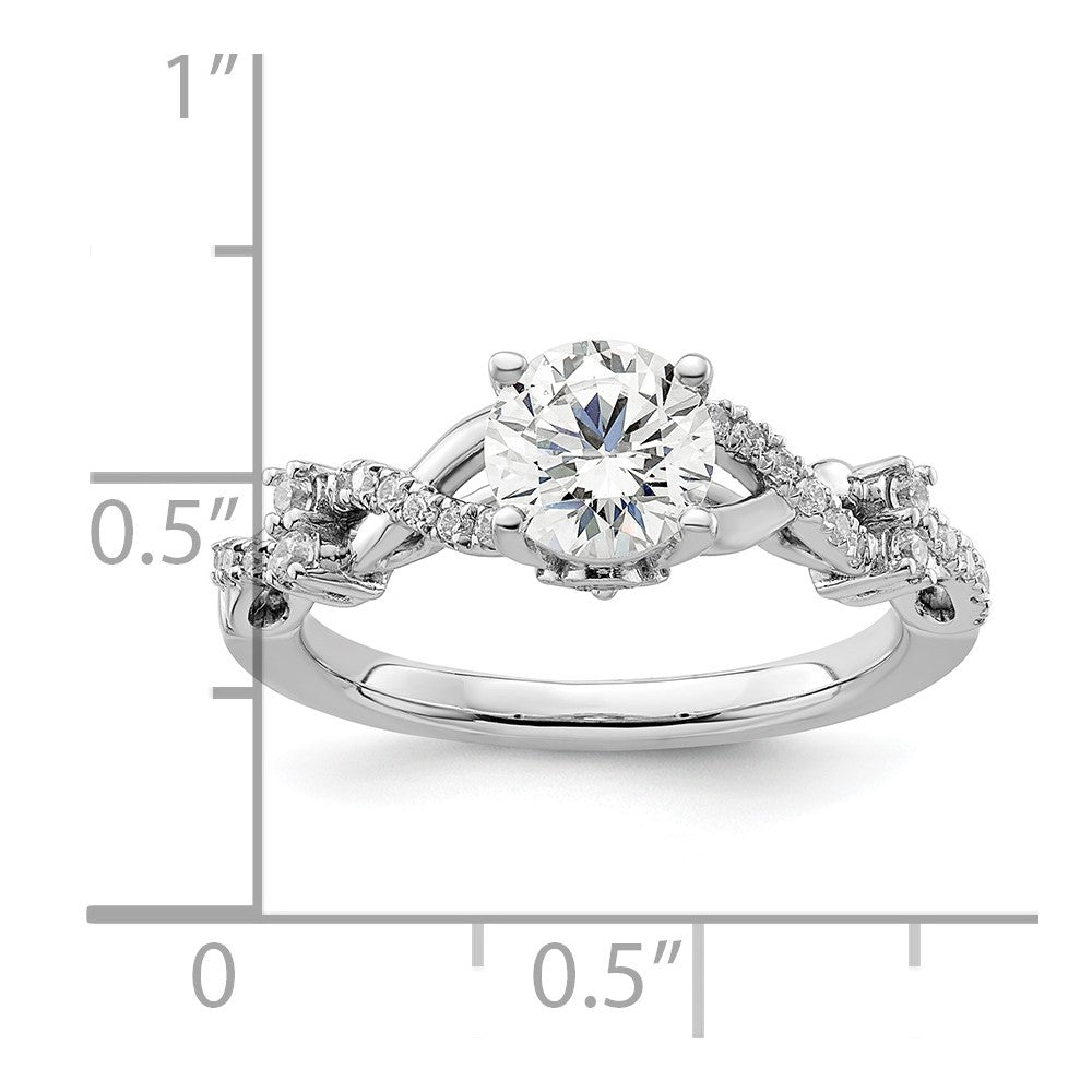 14K White Gold Lab Grown Diamond VS/SI FGH Semi-mount Engagement Rin