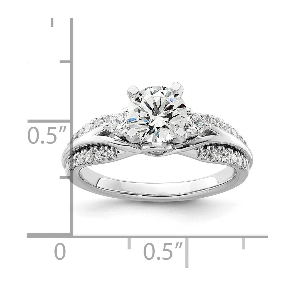 14K White Gold Lab Grown Diamond VS/SI FGH Semi-mount Engagement Rin