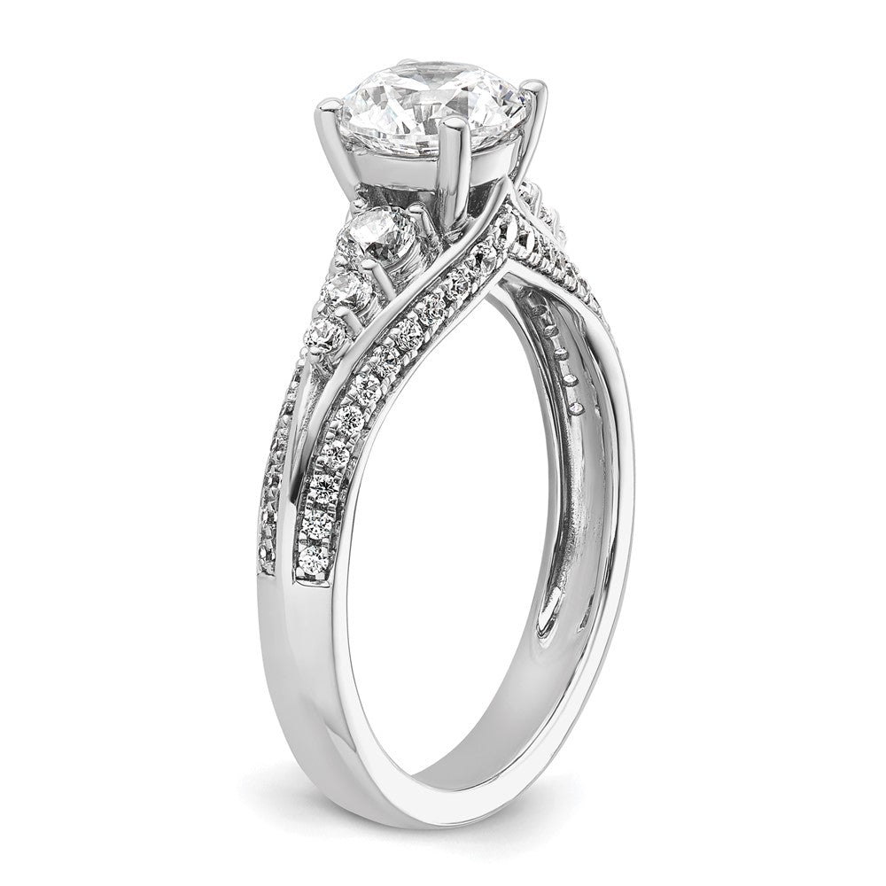 14K White Gold Lab Grown VS/SI FGH Dia Semi-mount Engagement Ring