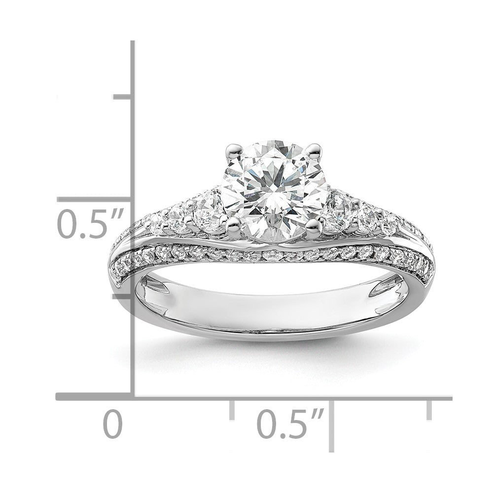 14K White Gold Lab Grown VS/SI FGH Dia Semi-mount Engagement Ring