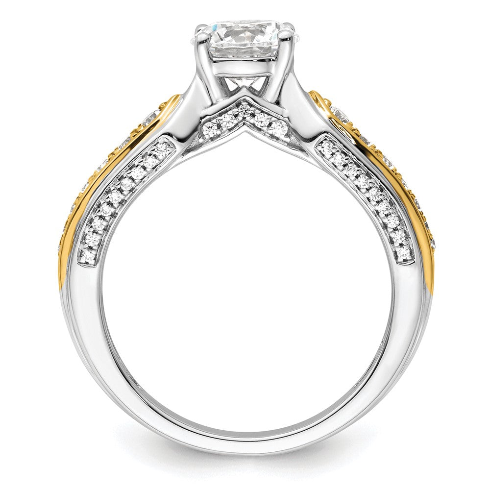 14K Two-Tone Lab Grown VS/SI FGH Dia Semi-mount Engagement Ring