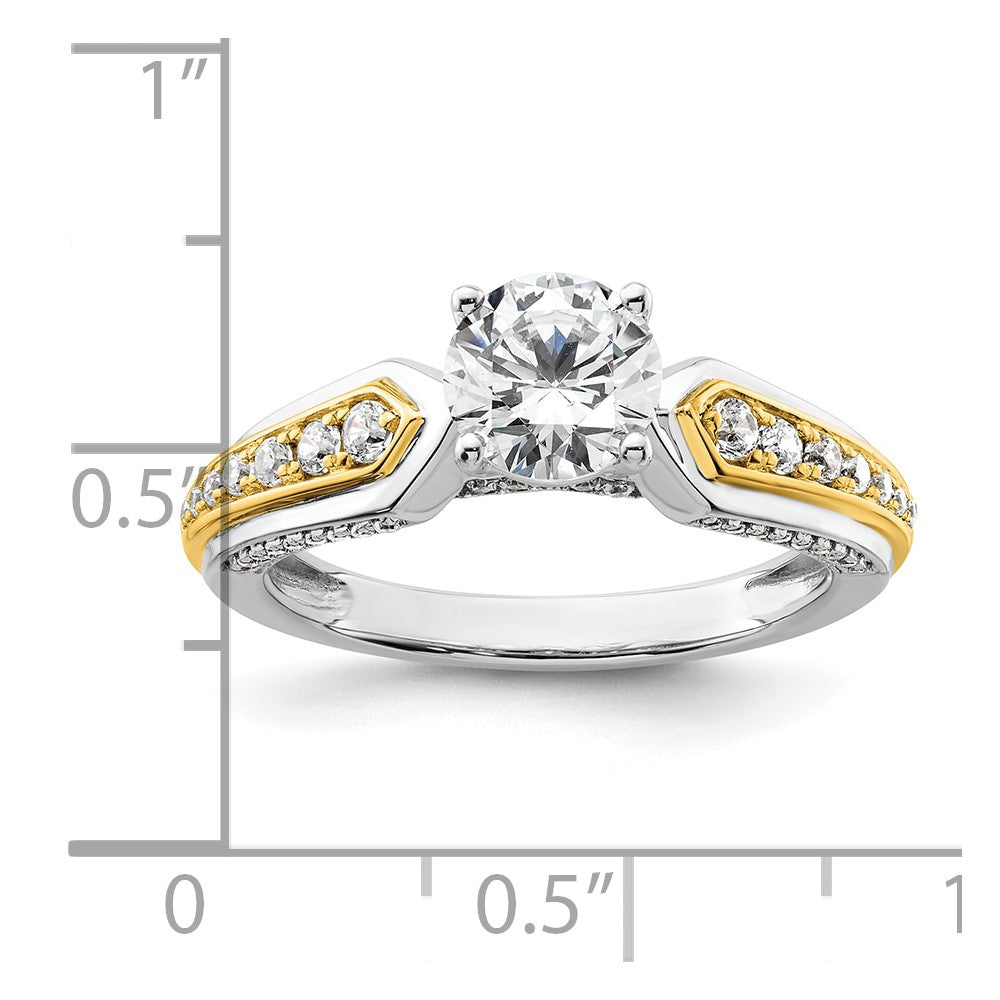 14K Two-Tone Lab Grown VS/SI FGH Dia Semi-mount Engagement Ring