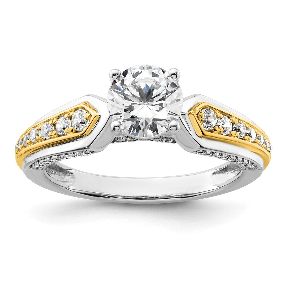 14K Two-Tone Lab Grown VS/SI FGH Dia Semi-mount Engagement Ring