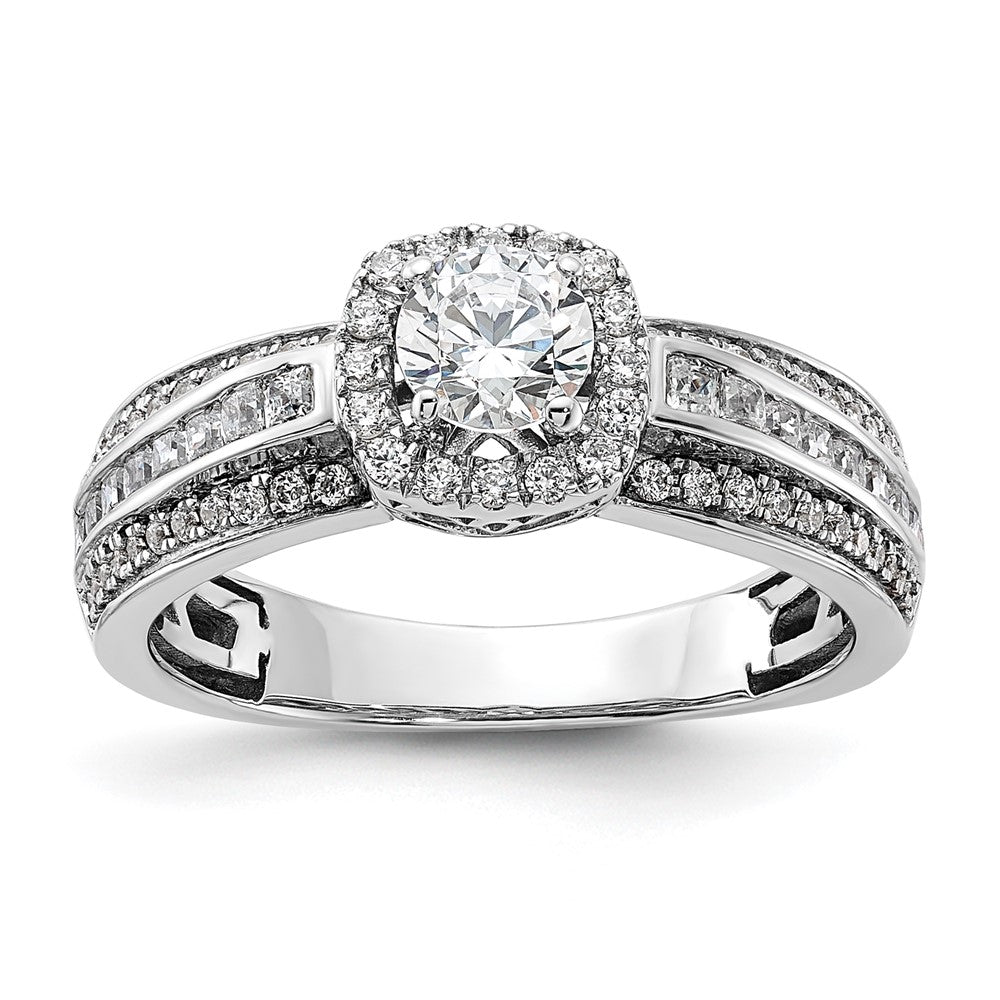 14K White Gold Lab Grown Diamond VS/SI FGH Semi-mount Engagement Rin